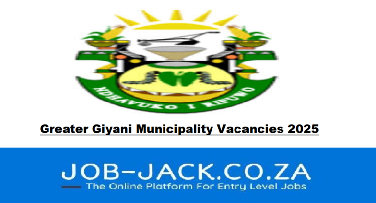 Greater Giyani Municipality Vacancies 2025